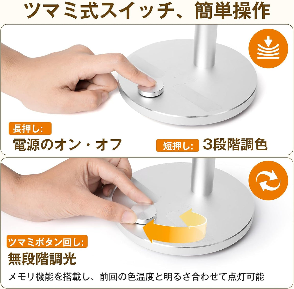 デスクライト LED 目に優しい 電気スタンド 調光無段階 調色3段階 ledスタンドライト 高演色Ra92 卓上ライト おしゃれ 商品画像 2